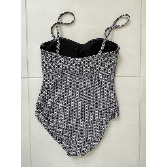 DKNY Swim One Piece Swimsuit Shirred Multicolor Print Padded Swimwear - Picture 6 of 11